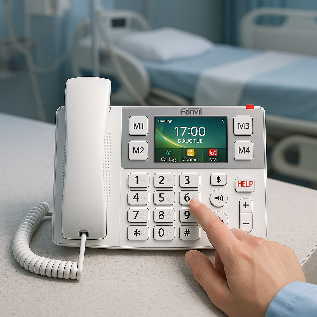 El teléfono IP Wi-Fi Vozell® con botones Braille grandes: revolucionando la comunicación en entornos sanitarios