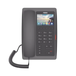 Teléfono IP WiFi Fanvil H5WB Negro para Hotelería – Gama Alta, Pantalla a Color, PoE y Audio HD
